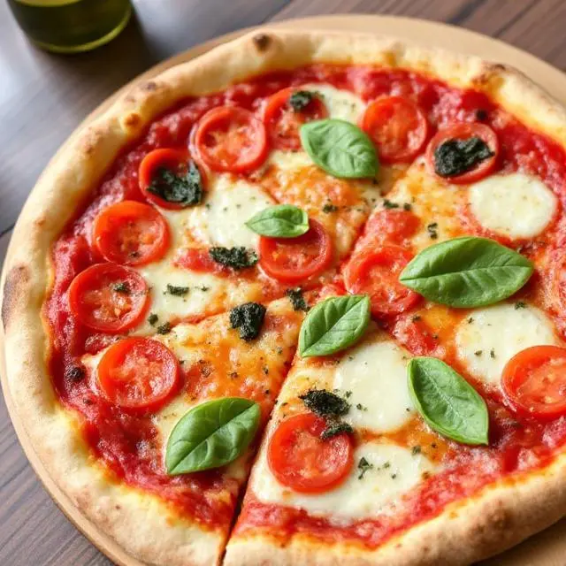 A classic Margherita pizza